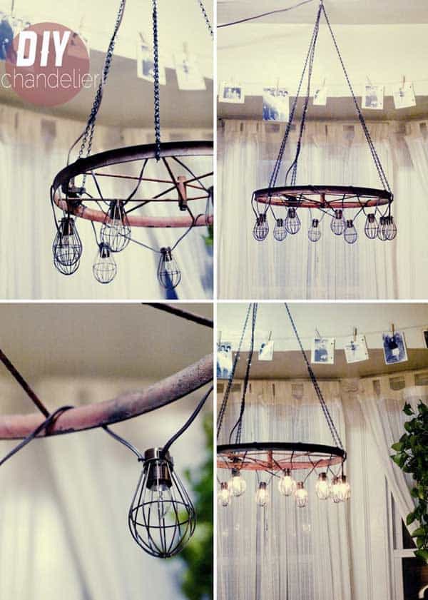 21 Awesomely Creative DIY Crafts Re-purposing Bike Rims homesthetics upcycling projects (10)