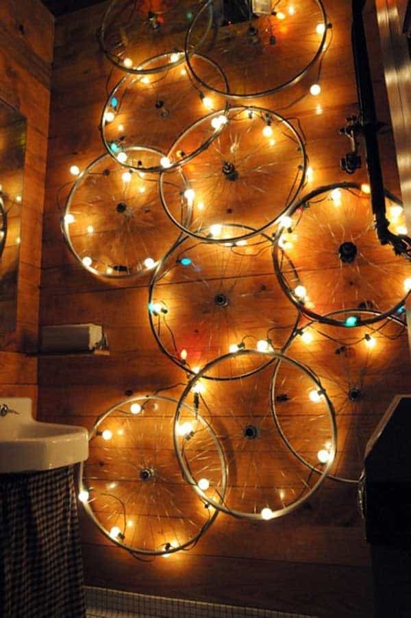 21 Awesomely Creative DIY Crafts Re-purposing Bike Rims homesthetics upcycling projects (2)