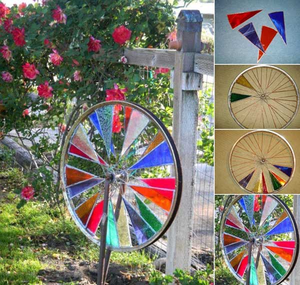 21 Awesomely Creative DIY Crafts Re-purposing Bike Rims homesthetics upcycling projects (6)