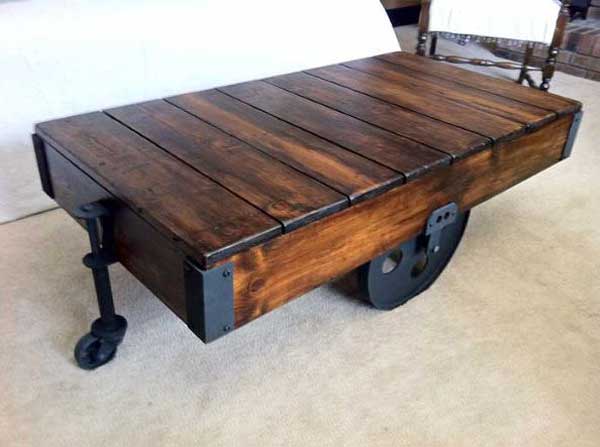 12. Factory Cart Coffee Table For Your Industrial Design Line