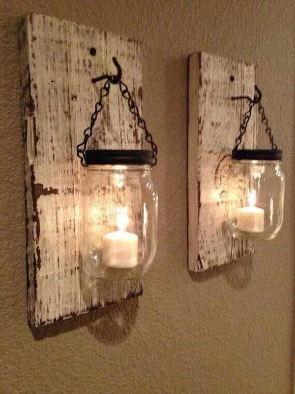 16. COZINESS AND WARMTH IN WOODEN PALLET SCONCES