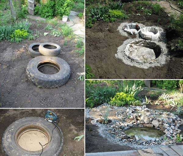 2.BREATHTAKING TIRE WATER-PONDS CAN TRANSFORM YOUR GARDEN