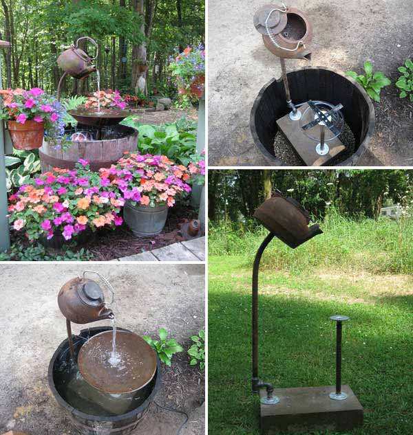 6. VINTAGE TEA POT WATER FOUNTAIN INSTALLATION