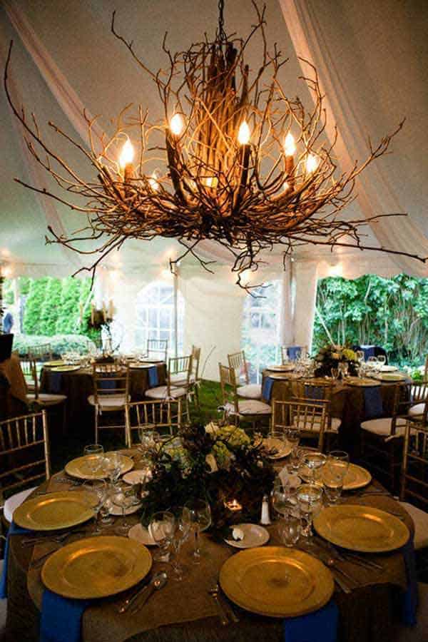 30 Sculptural DIY Tree Twigs Chandeliers to Realize In an Unforgettable Setup homesthetics decor