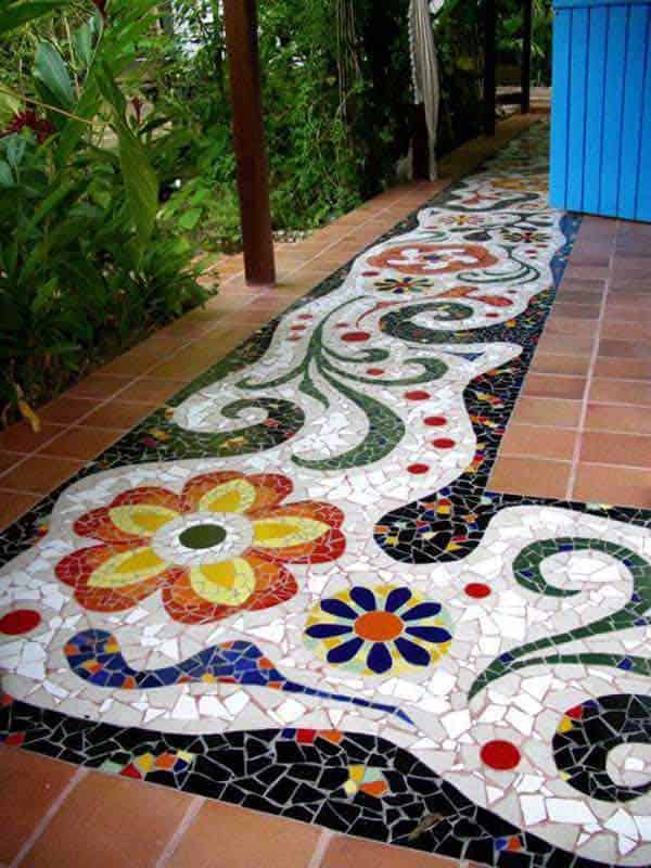#13 Meticulously Realized Mosaic Terrace Path
