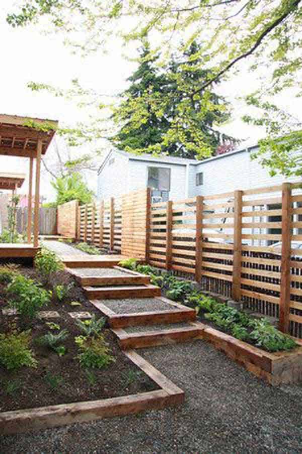 #25 Wooden Terraced Path Structure Filled With Earth and Gravel