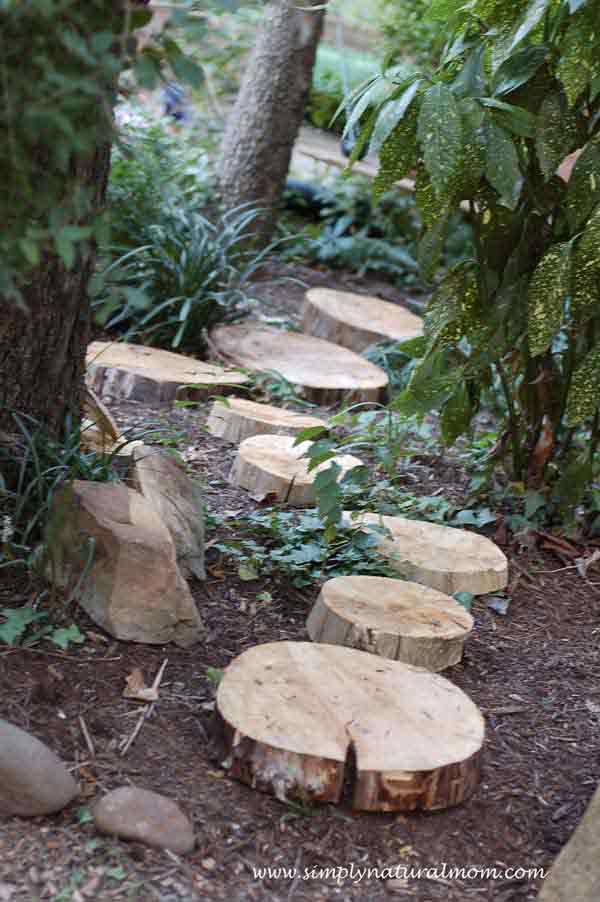 #40 Sliced Tree Stumps Used as Stepping Stones