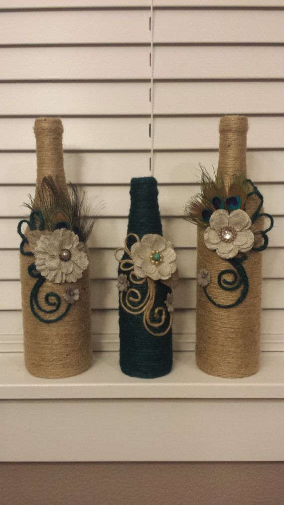 1. DIY JUTE WINE BOTTLES