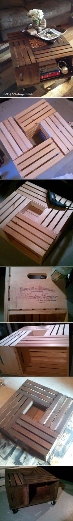 6. OLD WINE CRATES COMBINED IN A SKILLFUL MANNER
