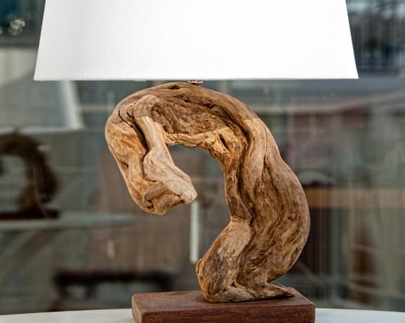 #10 rebuild broken lamps with Sculptural wooden textures