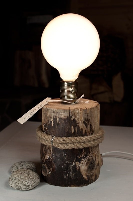 #15 One slice of wood can create a desk lamp within minutes