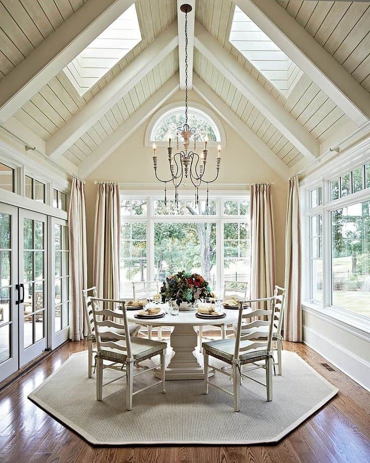 3. Vaulted Ceilings Go Well With French Windows