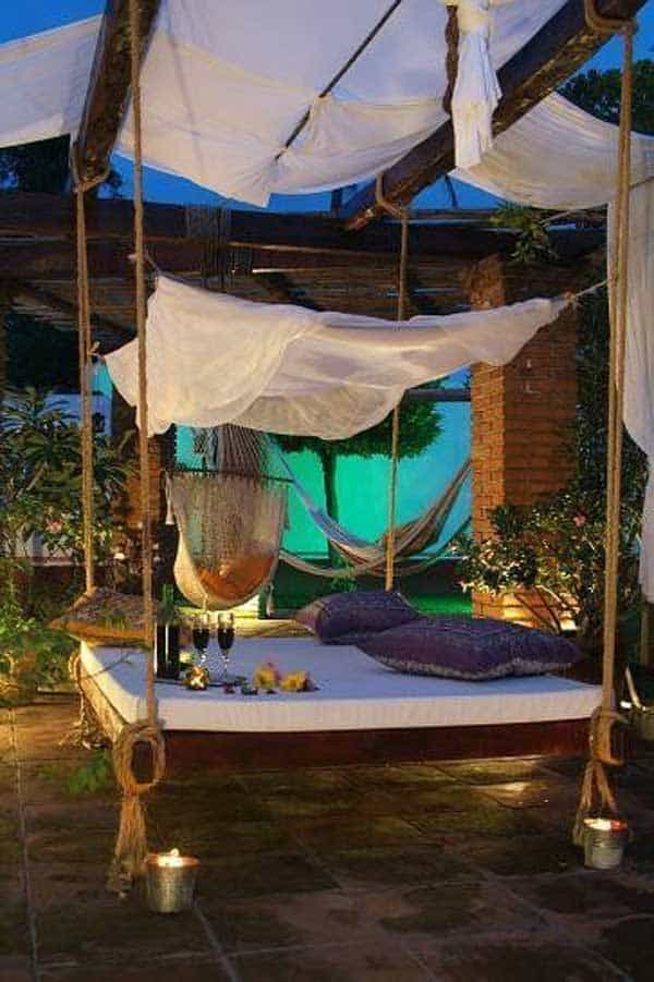 #14 Floating bed in the backyard defined by romance