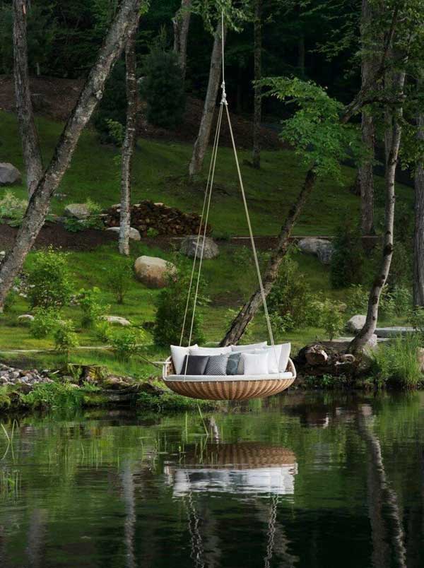 #8 small hammock suspended above water