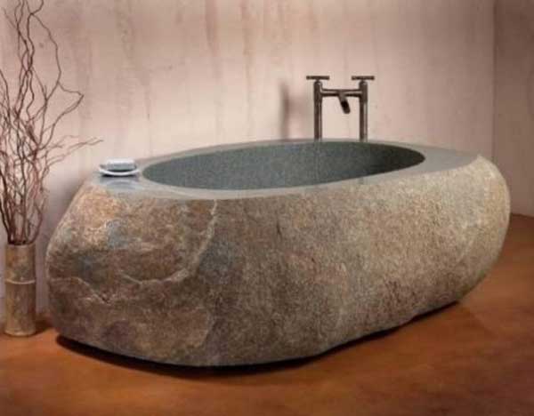 22 Natural Stone Bathtubs Emphasizing Their Spatialities homesthetics cool bathrooms (12)