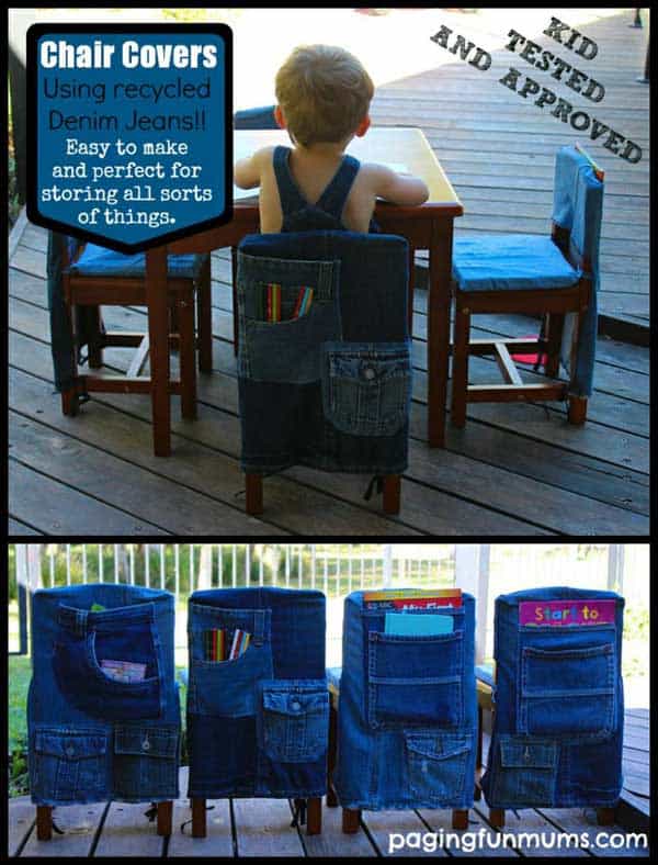 25 Unusual Cool Ways to Upcycle Old Denim Into DIY Projects homesthetics decor (22)