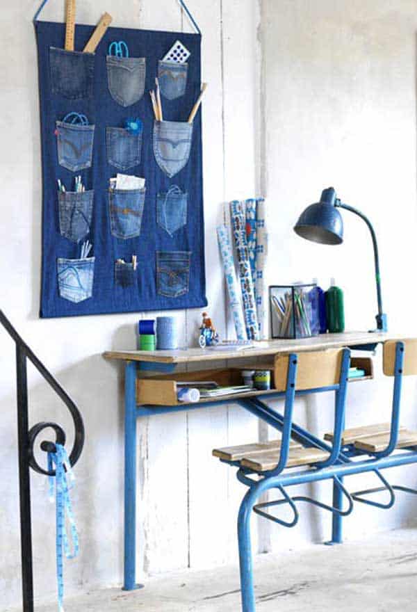 25 Unusual Cool Ways to Upcycle Old Denim Into DIY Projects homesthetics decor (4)