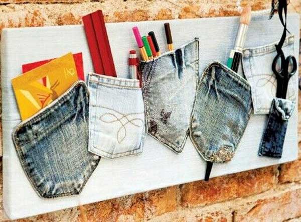 25 Unusual Cool Ways to Upcycle Old Denim Into DIY Projects homesthetics decor (5)