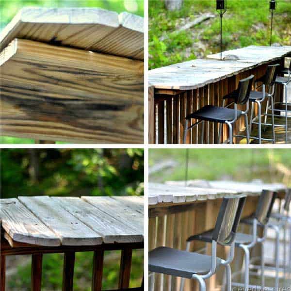#4 USE WOODEN PALLETS TO CREATE A SMALL BAR IN YOUR YARD