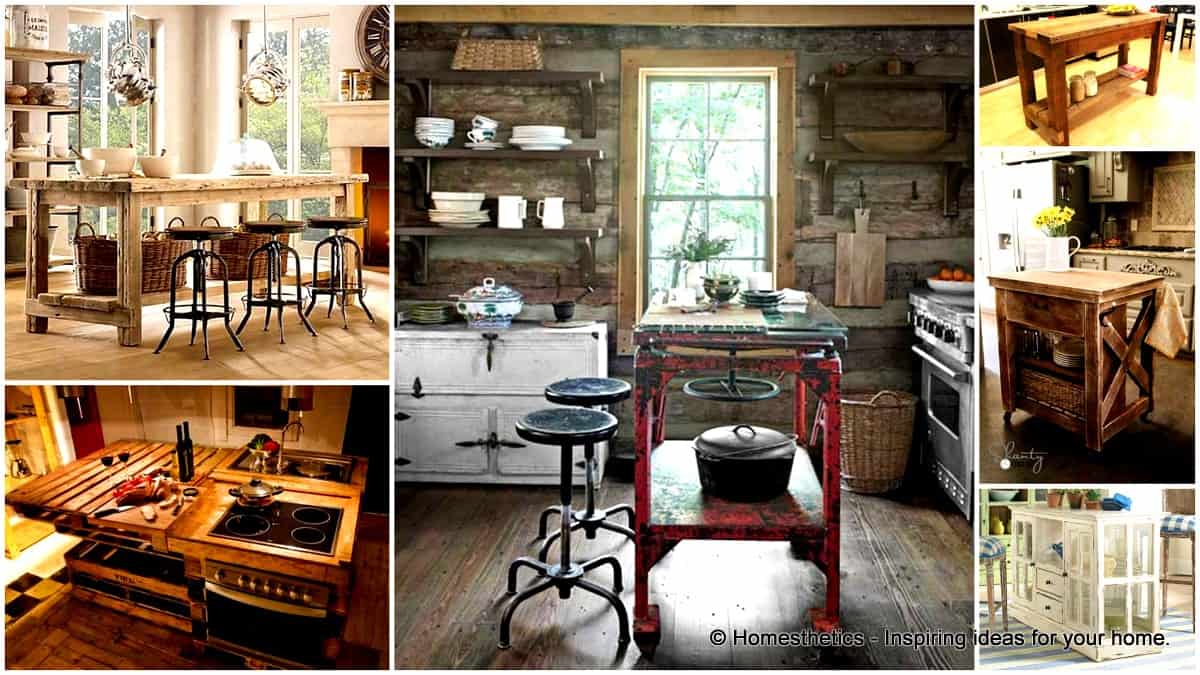 32 Super Neat and Inexpensive Rustic Kitchen Islands to Materialize
