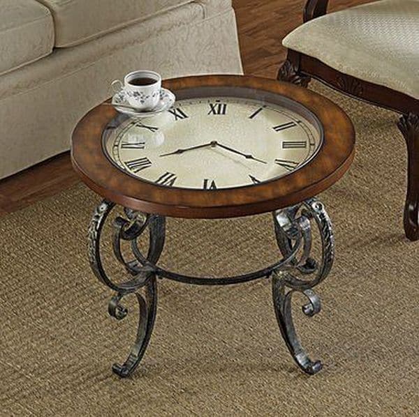 18. AN OLD VINTAGE CLOCK RECYCLED INTO A RETRO COFFEE TABLE
