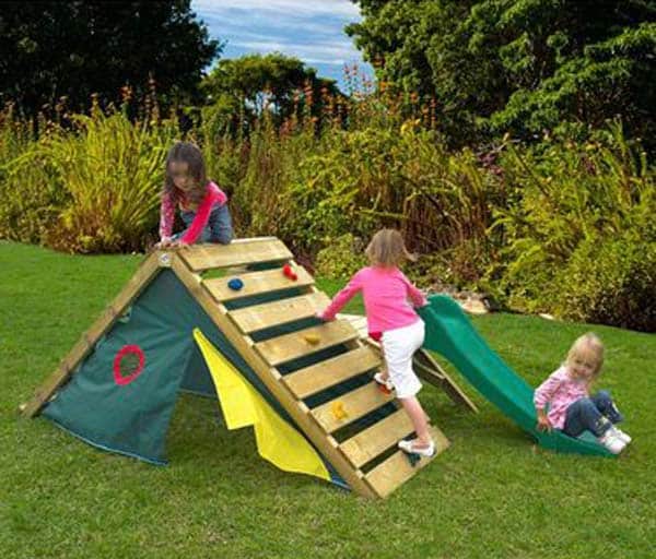 #11 CREATE AN OUTDOOR TENT WITH A SAFE CLIMBING WALL ON TOP
