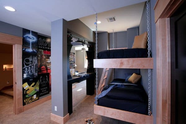 #34 DOUBLE DECKER BEDROOM IDEA THAT COMES WITH SWINGING BEDS