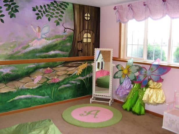 #26 MAKE YOUR KID'S ROOM COME TO LIFE WITH THIS FAIRY TALE FOREST WALL ART WORK