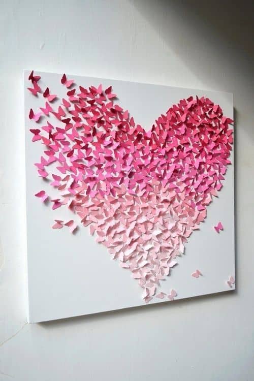 #33 ANOTHER BRILLIANT DIY WALL ART IDEA IN THE SHAPE OF A HEART