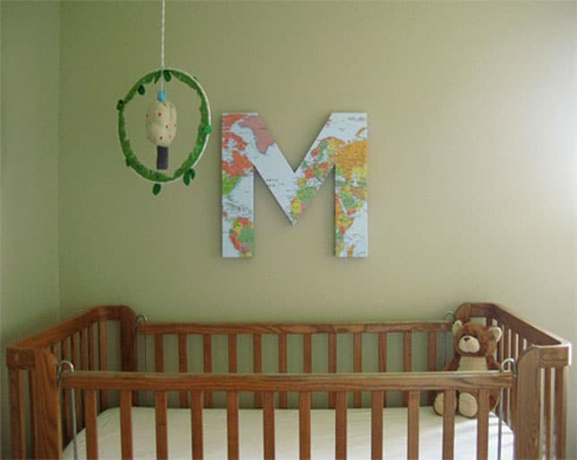 #18 MAKE CARDBOARD LETTERS AND NUMBERS FOR A BLANK WALL OVER YOUR BABY'S NURSERY