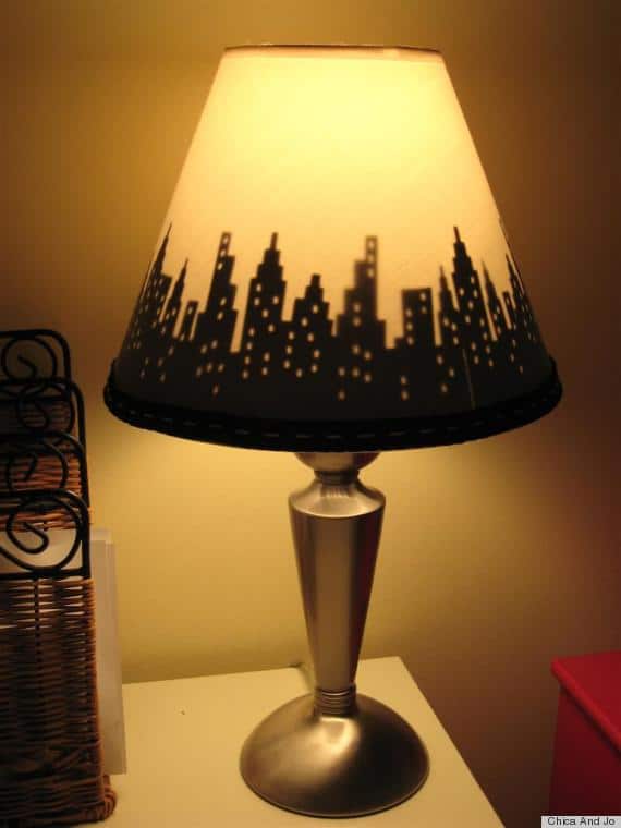 #14 diy lampshade chandelier idea