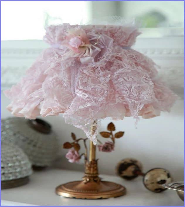 #3 diy lampshade idea for your home using lace cloth material