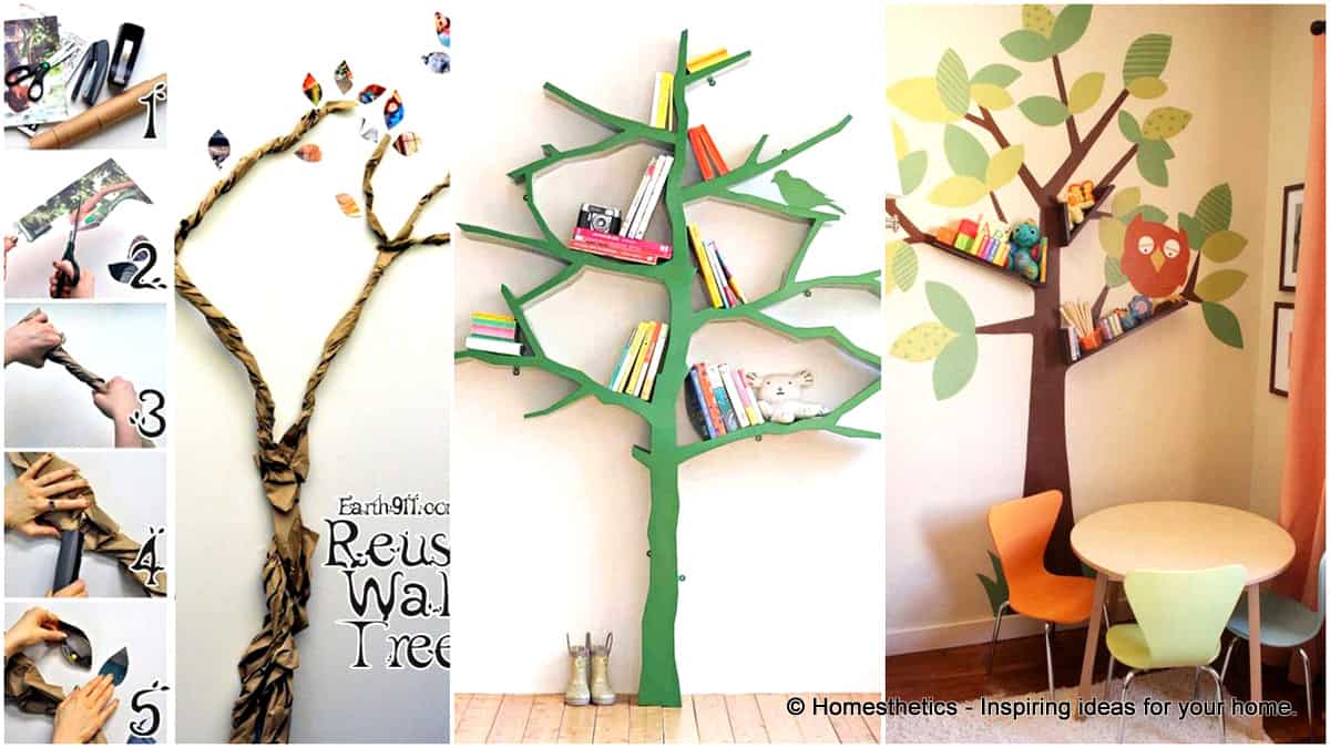 1 30 Ingenious Ways to Emphasize Your Household Through Wall Tree Decorations