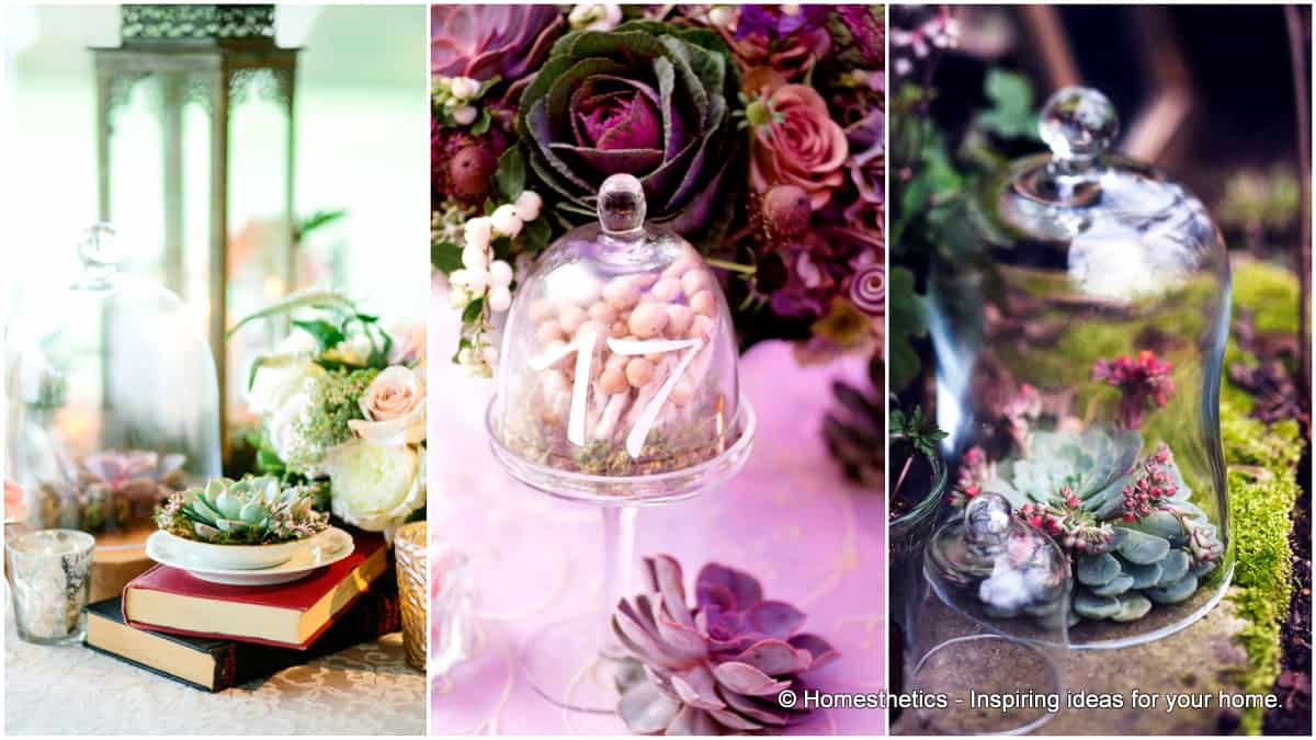 1 32 Simply Breathtaking Cloche and Bell Jar Decorating Ideas For Magical Weddings homesthetics decor ideas 18