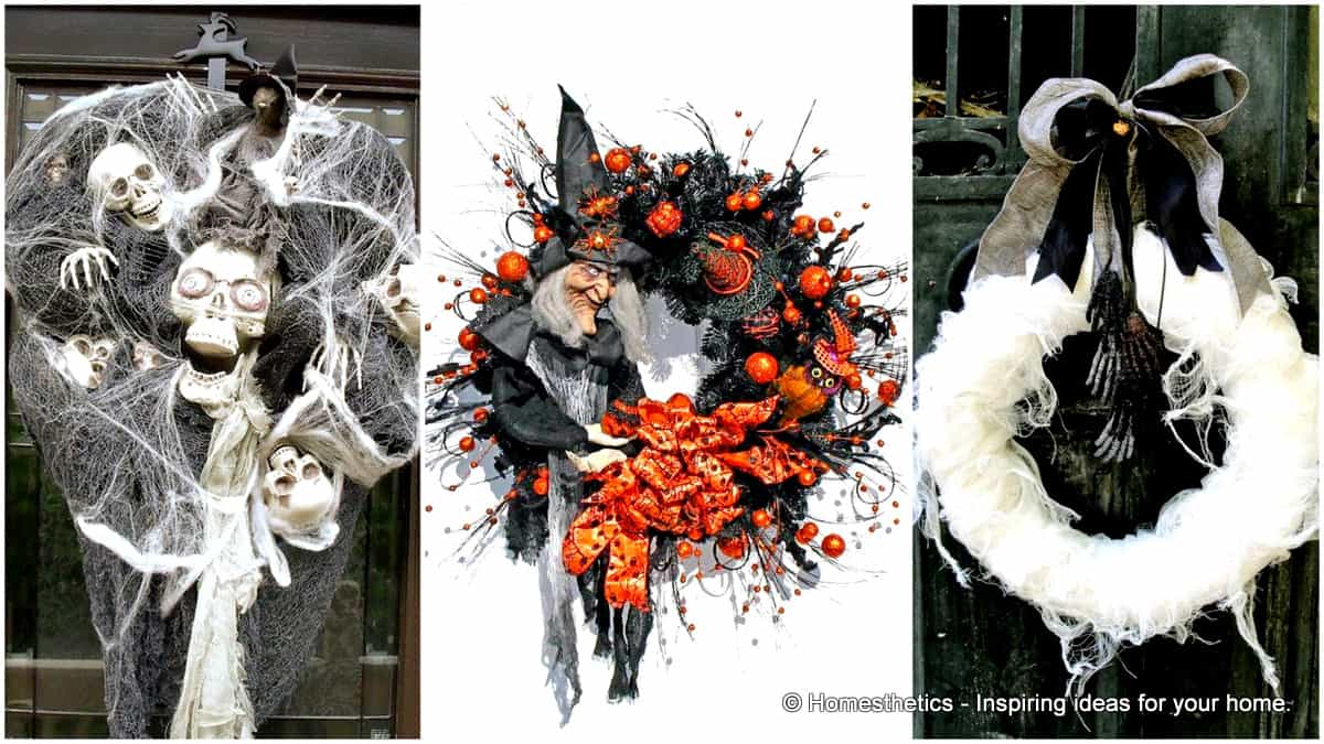 15 Mysterious Chilling and Creepy Halloween Wreath Designs To Realize
