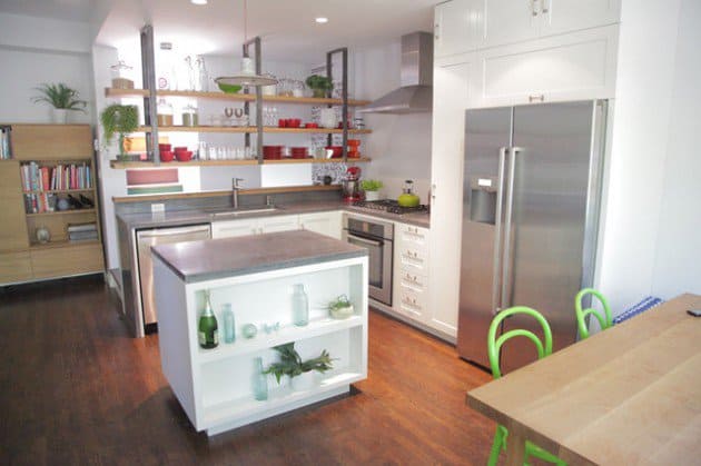 18 Neat Ergonomic Kitchen Islands Designs Featuring Open Shelving homesthetics ktichen designs (8)
