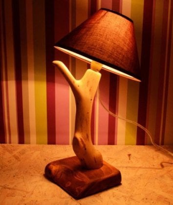 #17 sculptural wooden branch lamp