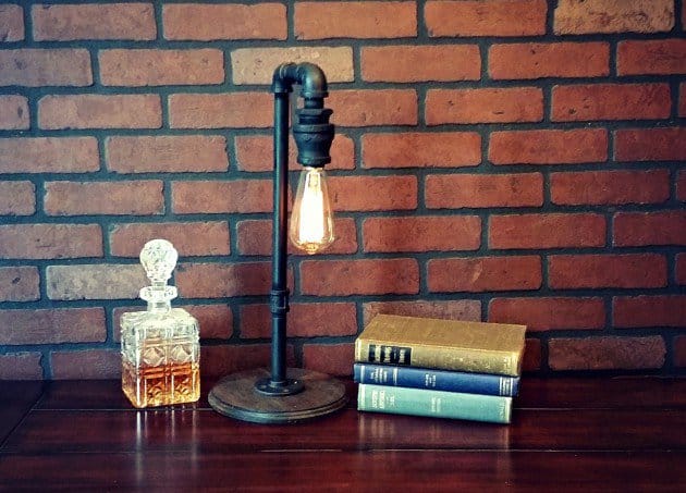 #8 use iron elements to create your own industrial table lamp