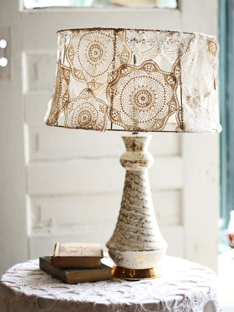 #7 beautify through sensibility by using doily on the lamp