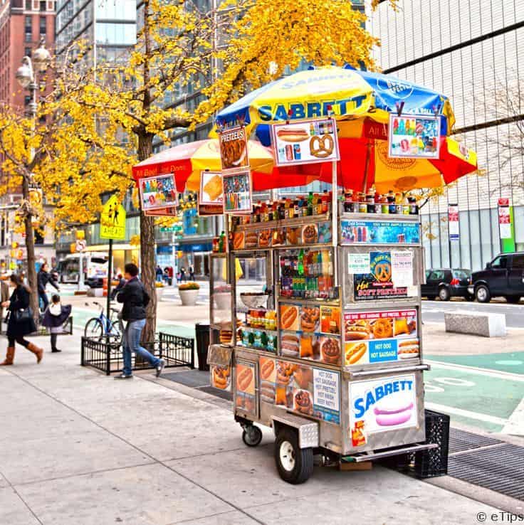 #19 A lot of food carts can been seen regularly along the streets of New York