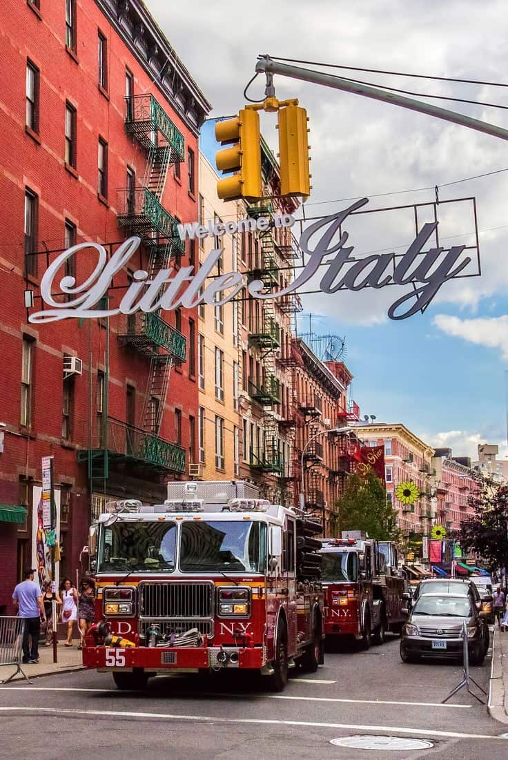 #25 Little Italy is a fairly populated neighborhood of Italians located in lower Manhattan 