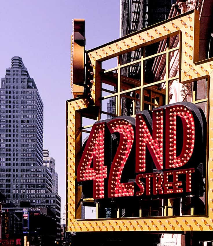 #26 42nd street is a major intersection in Manhattan where most of the city's iconic landmarks are situated