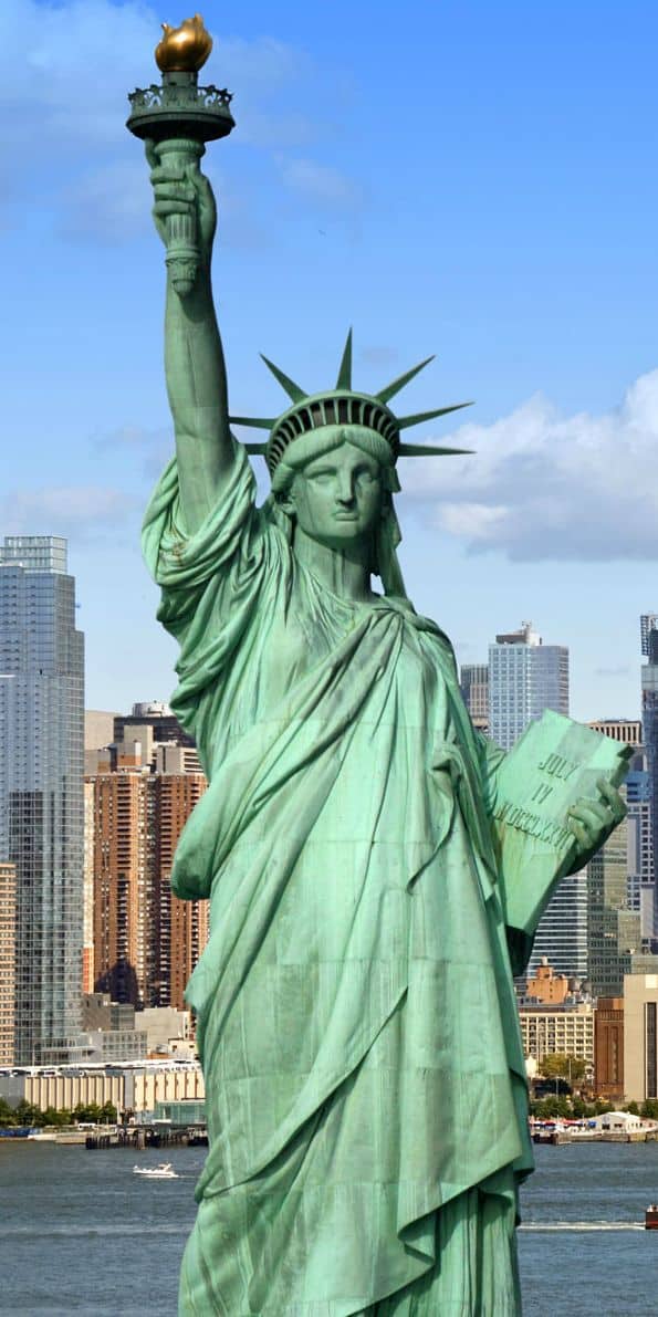 #6 The statue of liberty is a colossal structure located on liberty island in the New York harbor  