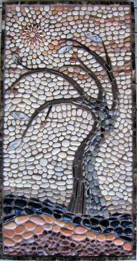 30 Garden Pathway Pebble Mosaic Ideas For Your Home Surroundings (29)