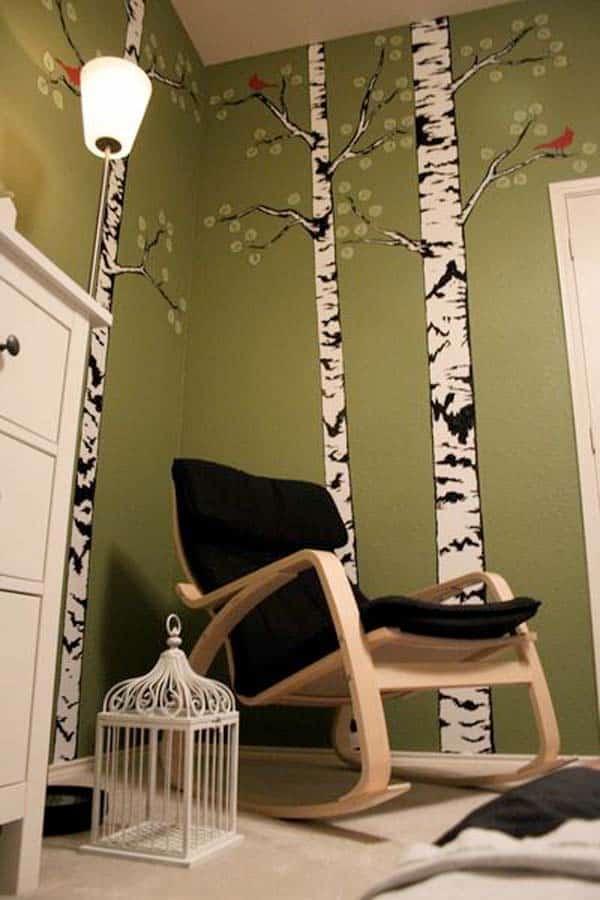 #23 BIRCH TREE PAINTINGS EMPHASIZING AN INTERIOR DECOR