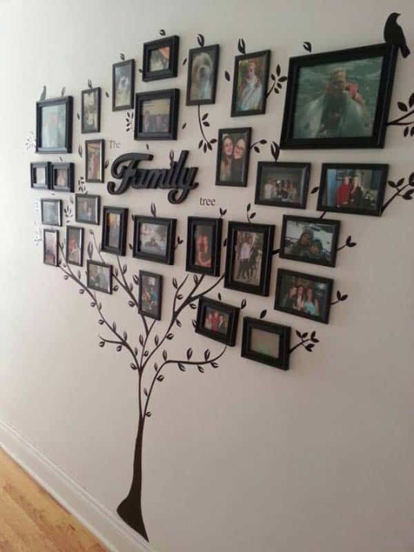 #5 CREATE A FAMILY TREE WITH VINYL STICKERS AND PICTURE FRAMES