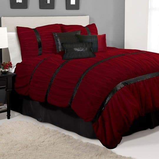 #17 deep crimson comforter bedding