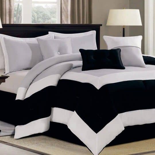 #26 elegant black and white comforter set