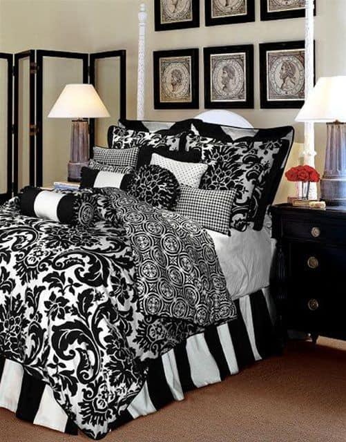 7 symphony black and white comforter set