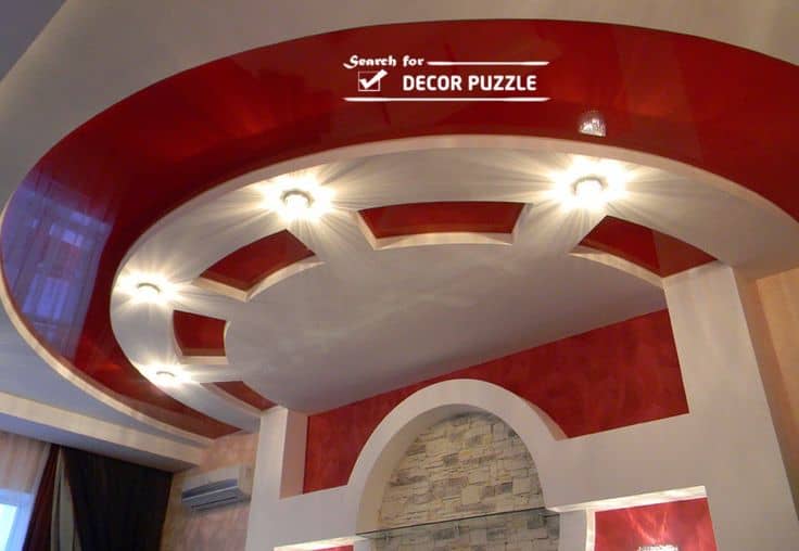 #22 RED AND WHITE  CEILING WITH DRYWALL